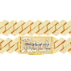 Custom 14k Gold 124.58ctw Diamond Cuban Chain. 33” Length