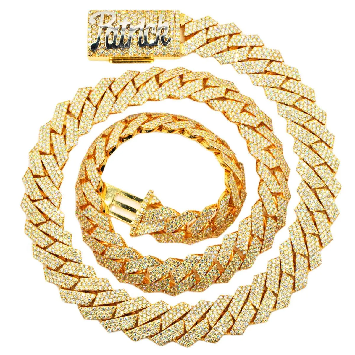 Custom 14k Gold 124.58ctw Diamond Cuban Chain. 33” Length