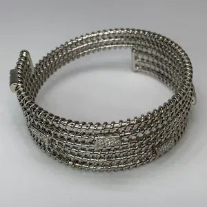 Custom 14K Gold Twisted Diamond Bangle