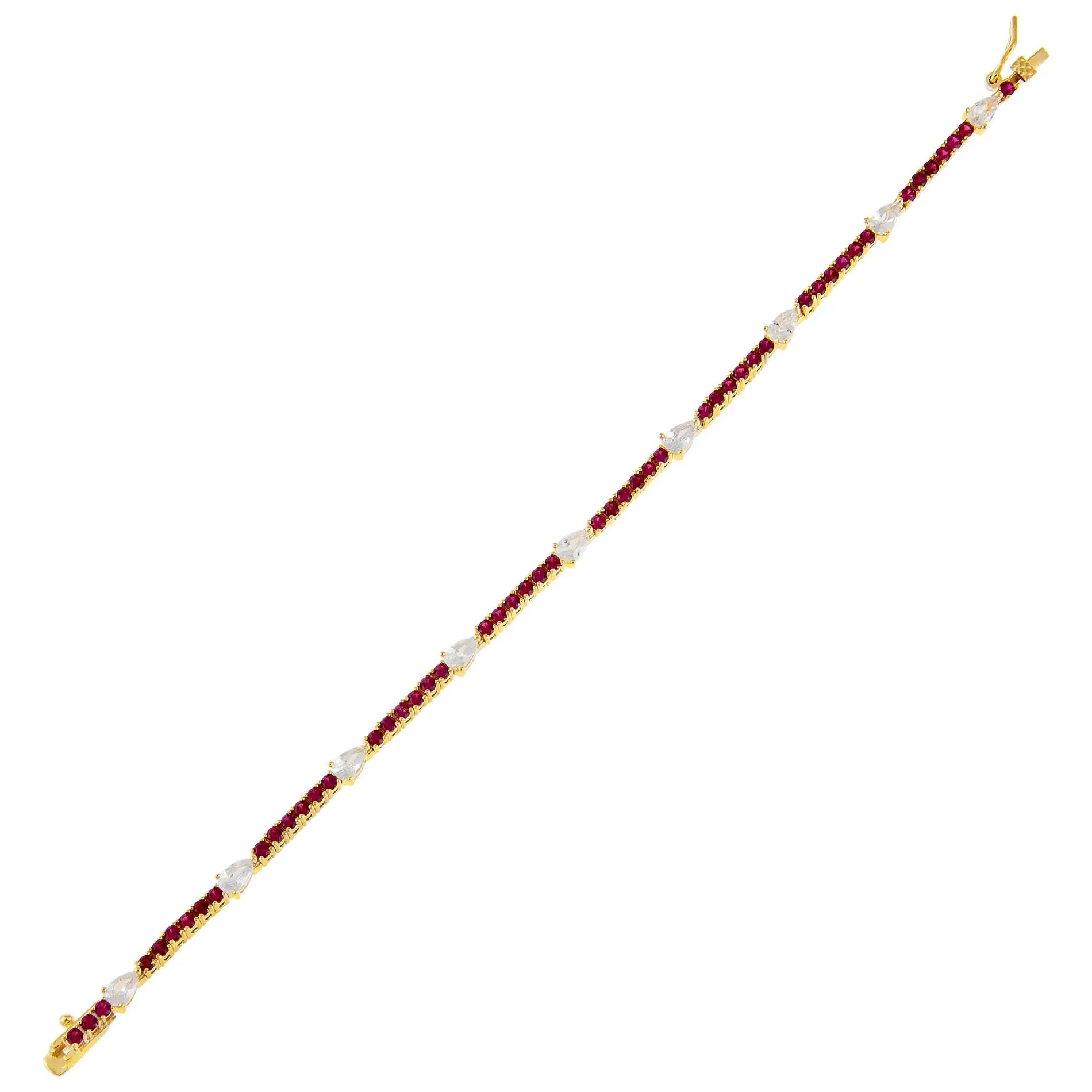 CZ Colored Teardrop Tennis Bracelet