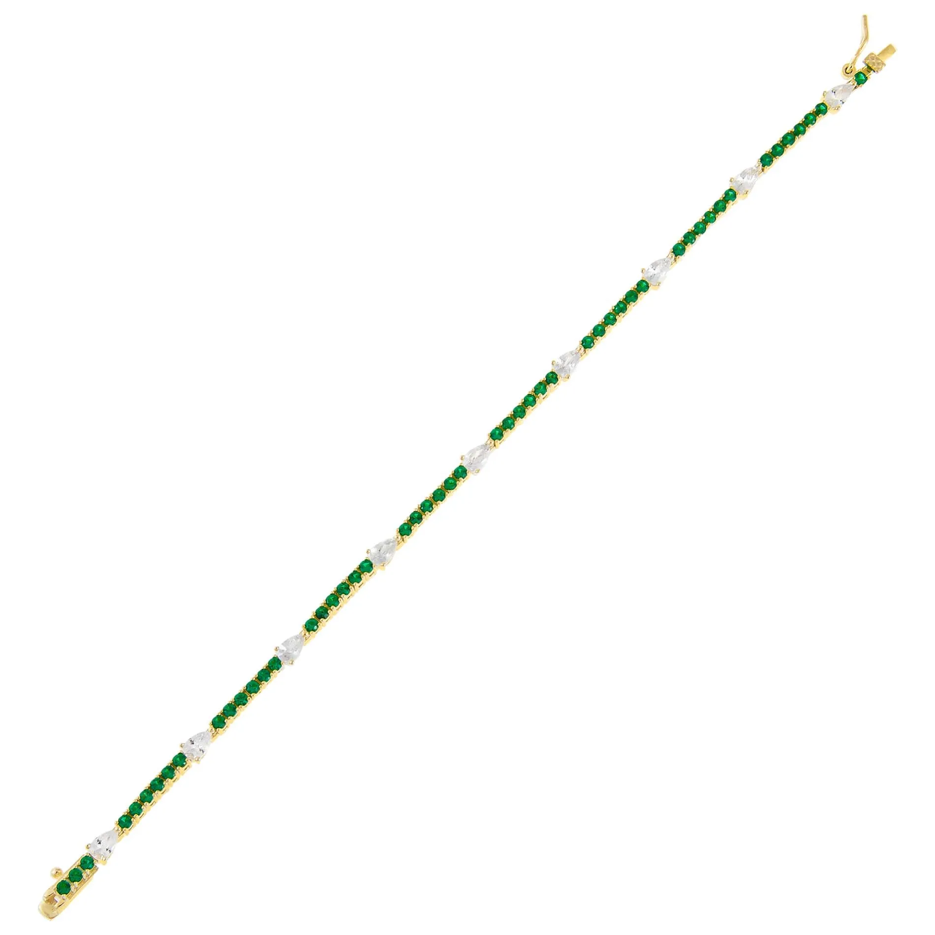 CZ Colored Teardrop Tennis Bracelet