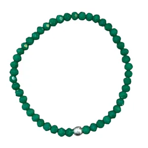 Dark Emerald Faceted Rondelle 4mm Bracelet