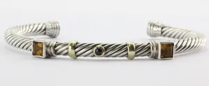 David Yurman Renaissance 5mm Sterling & 14K Gold Citrine & Tourmaline Bracelet