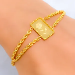 Dazzling Flower 21k Gold Bracelet