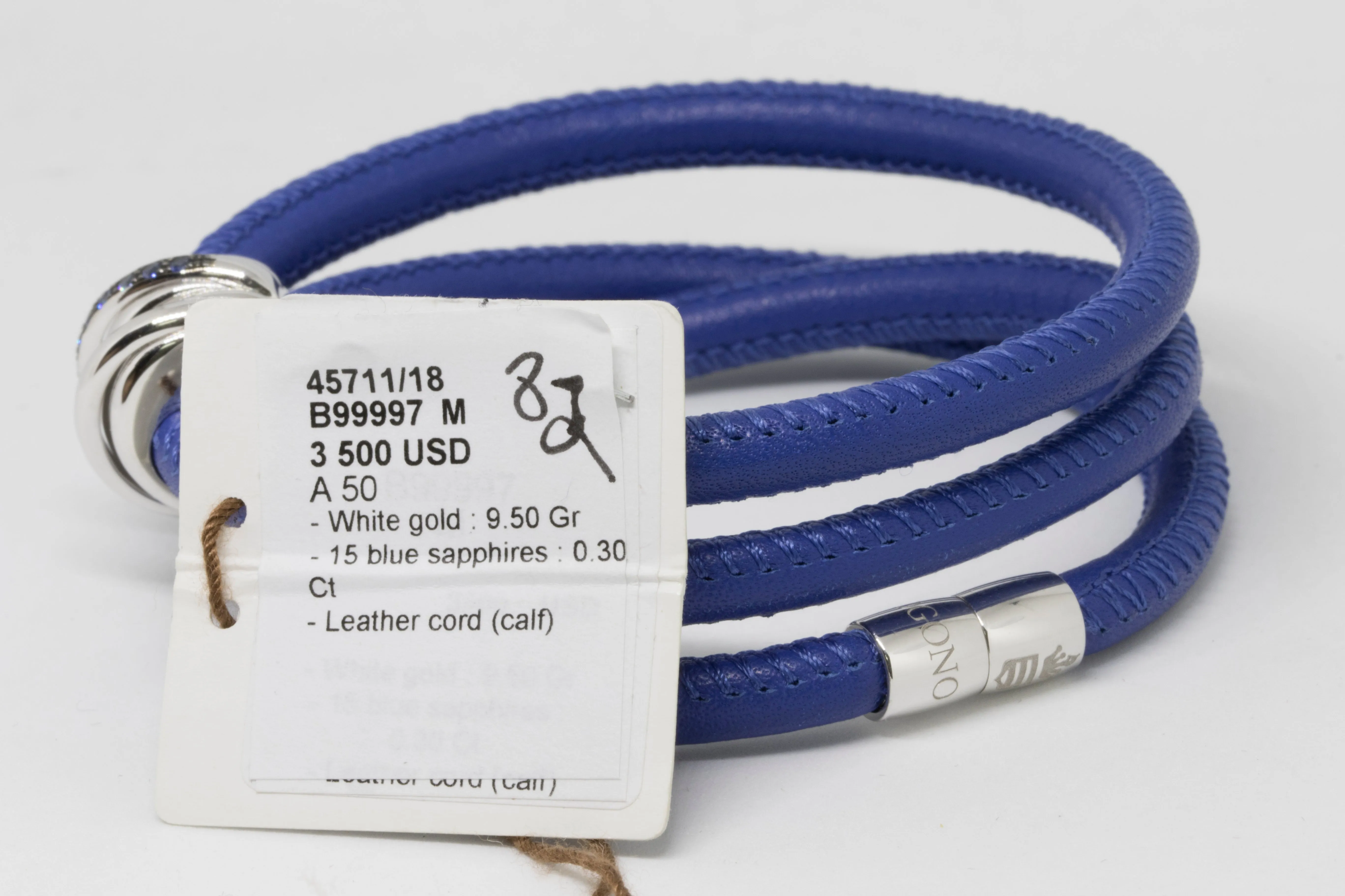 de GRISOGONO 18-karat White Gold and Sapphire Allegra Bracelet