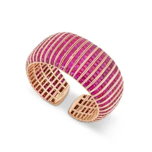 Deco Bangle in 18ct Rose Gold with Ruby