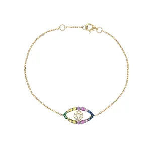Diamond & Sapphire Eye Bracelet