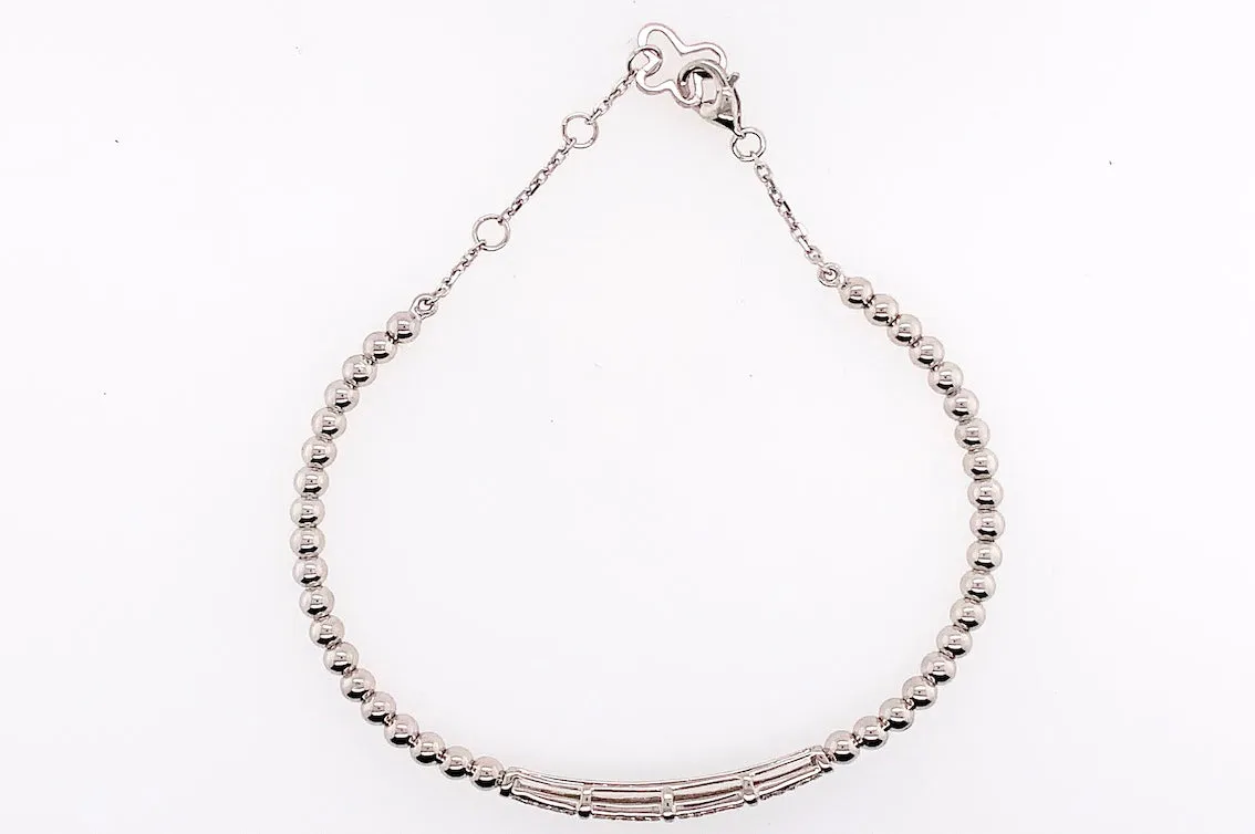 Diamond and Gold Bead Bracelet