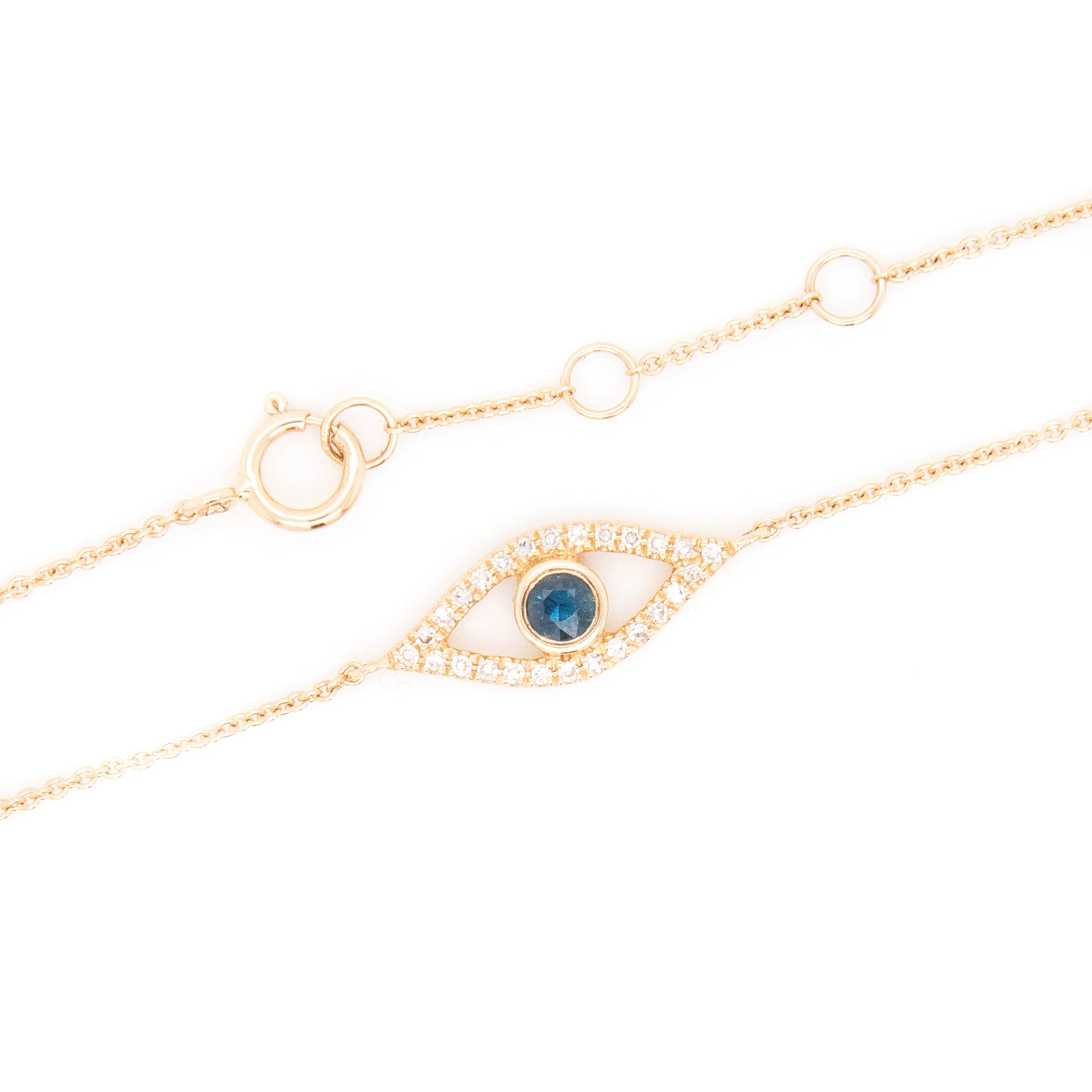 Diamond and Sapphire Evil Eye Bracelet