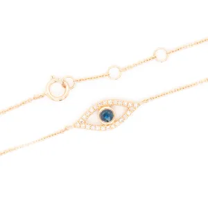 Diamond and Sapphire Evil Eye Bracelet