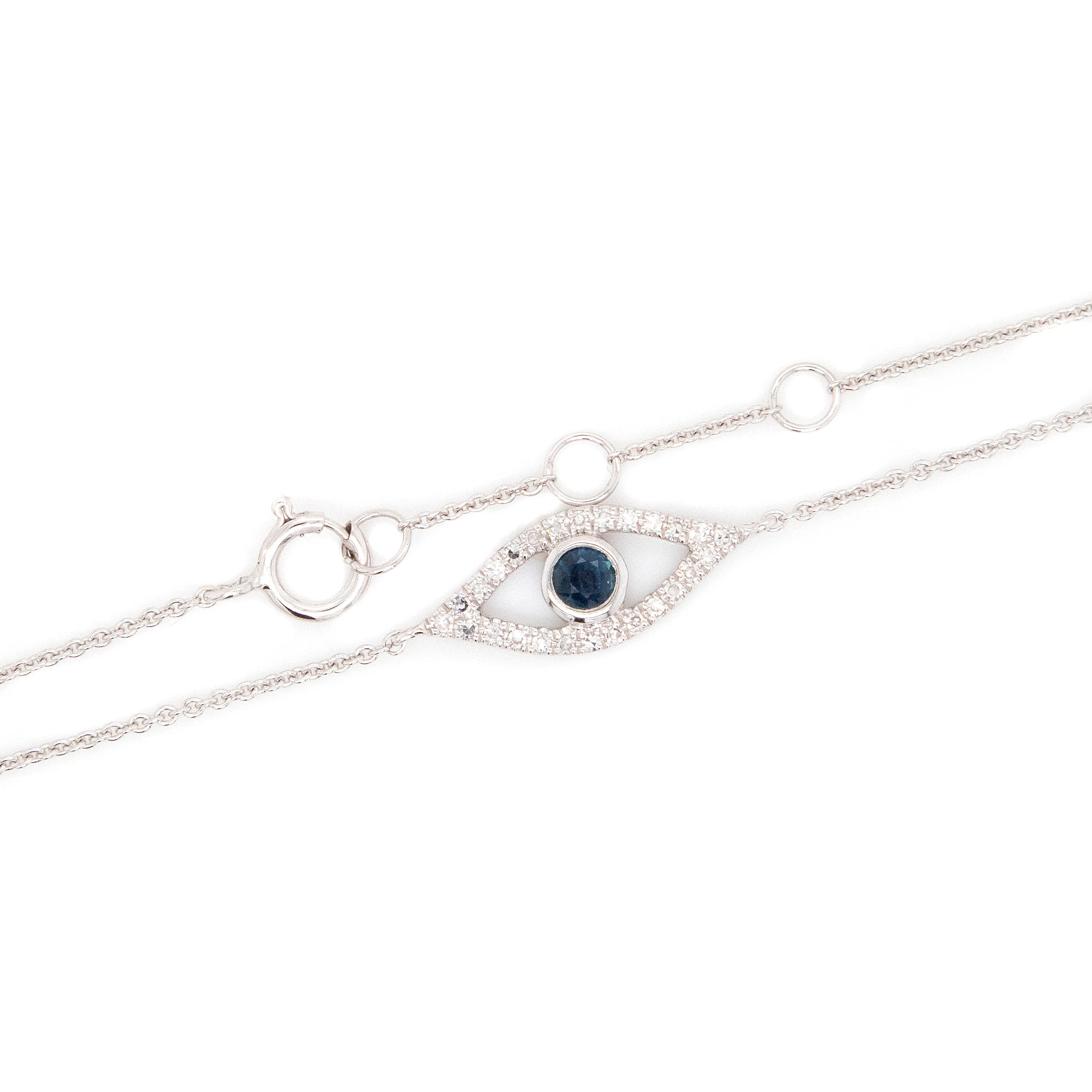 Diamond and Sapphire Evil Eye Bracelet