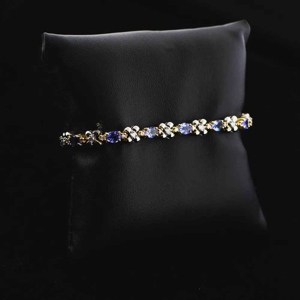 Diamond and Tanzanite Floral Bracelet