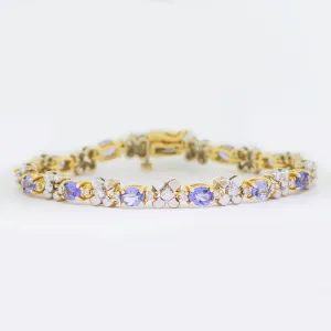 Diamond and Tanzanite Floral Bracelet