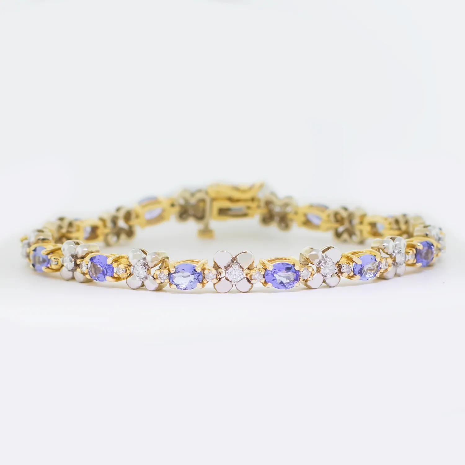 Diamond and Tanzanite Floral Bracelet