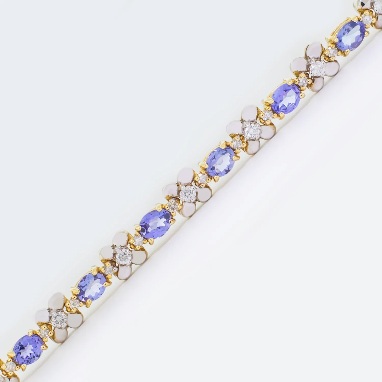 Diamond and Tanzanite Floral Bracelet