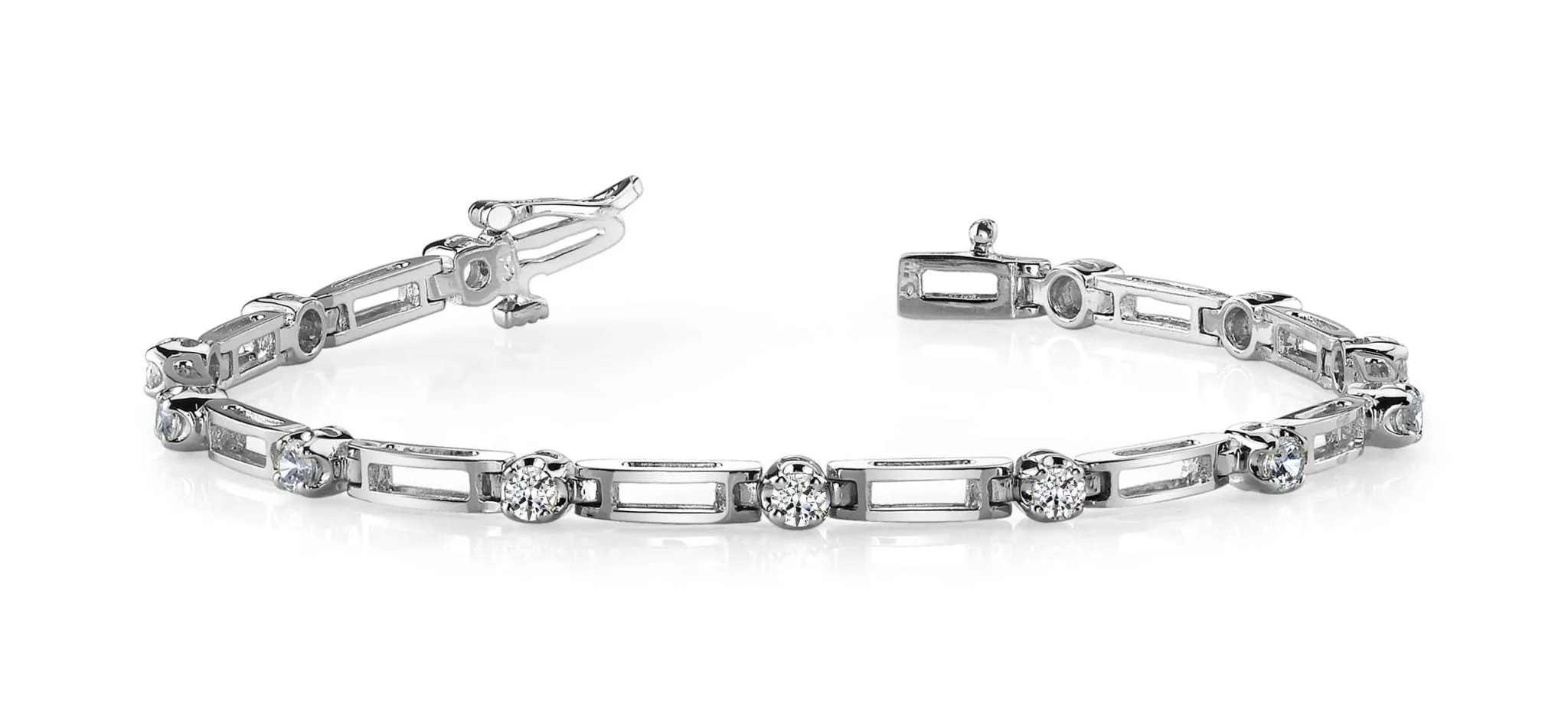Diamond Box Link Diamond Bracelet with 0.77 ct.(finished) 2.5mm