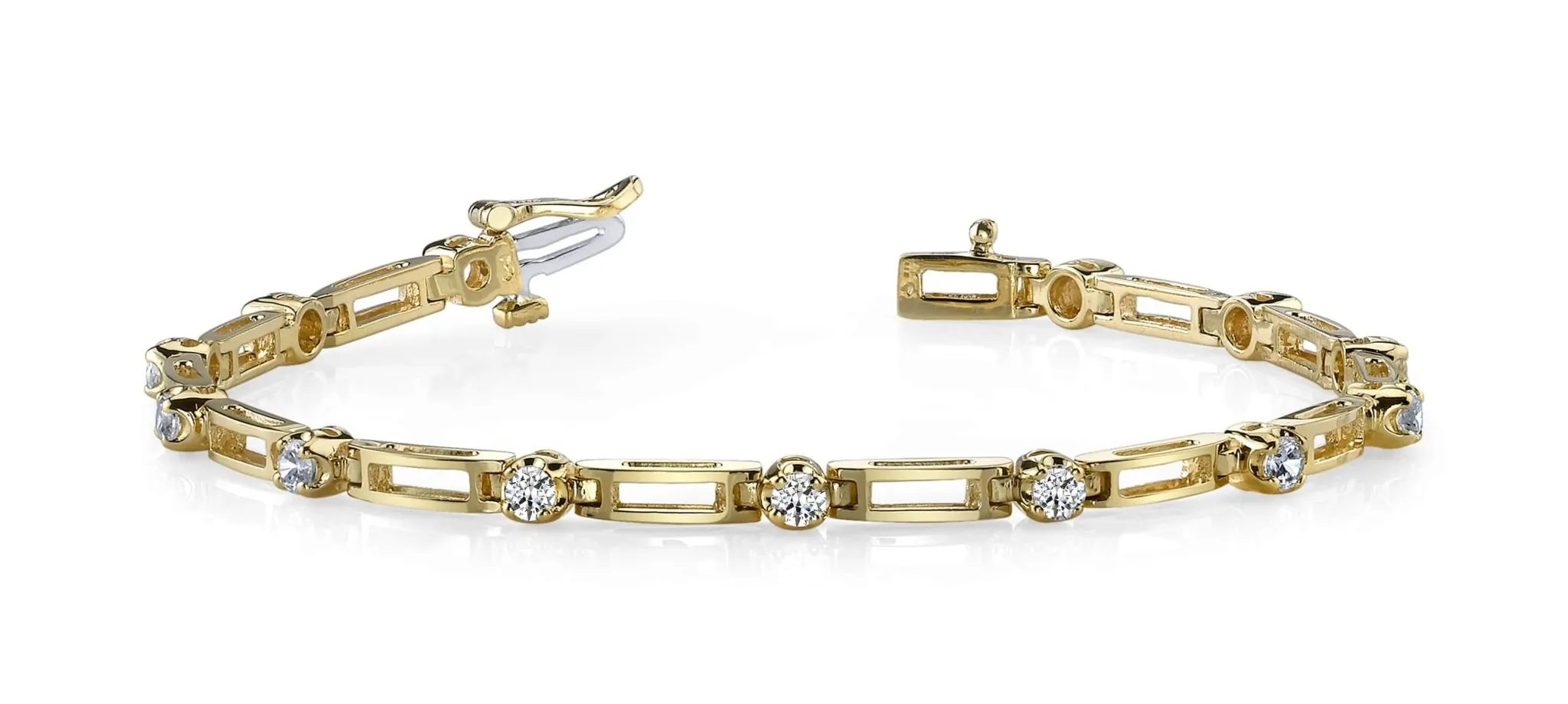 Diamond Box Link Diamond Bracelet with 0.77 ct.(finished) 2.5mm