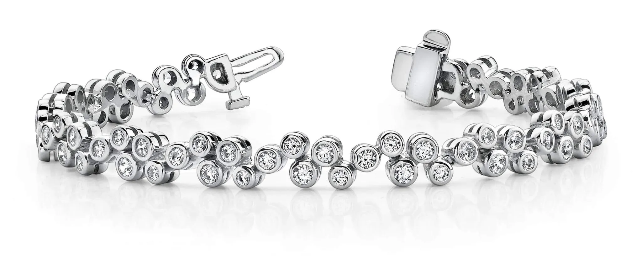 Diamond Bubble Bracelet Lab-Grown Diamond with 2.10 ct.(finished) 1.7mm, 2mm, 2.2mm