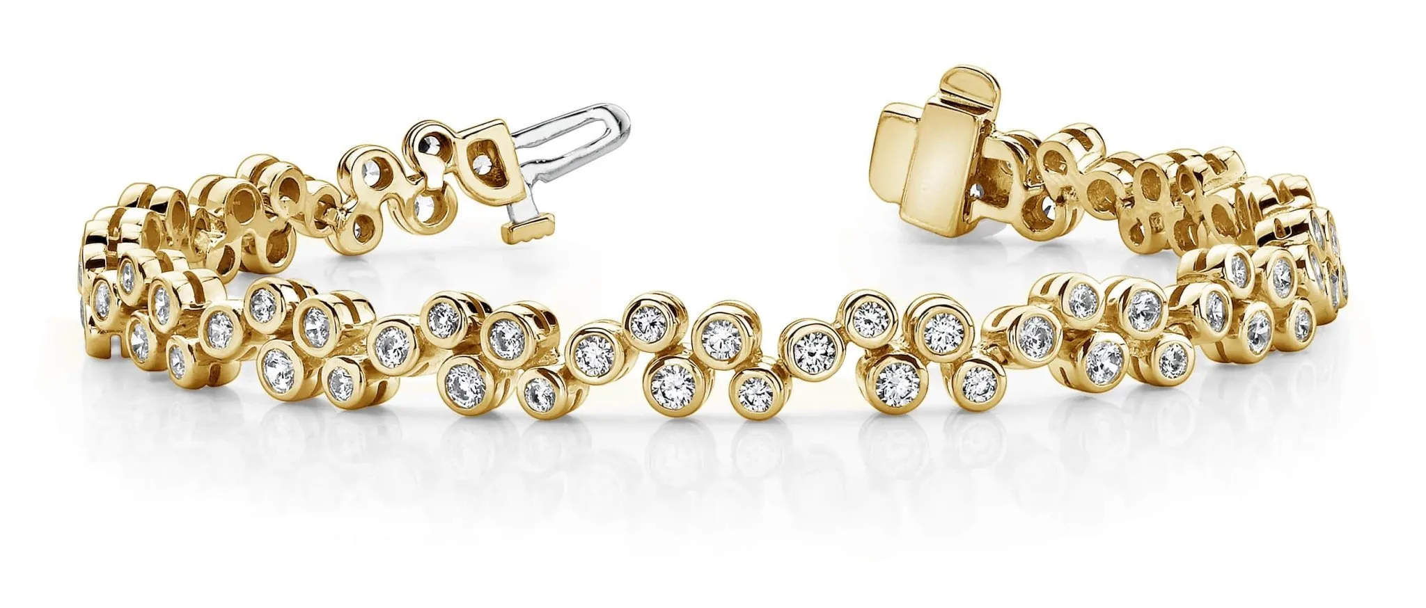 Diamond Bubble Bracelet Lab-Grown Diamond with 2.10 ct.(finished) 1.7mm, 2mm, 2.2mm