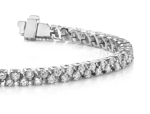 Diamond Checkerboard Two Row Tennis Diamond Bracelet with 4.90 ct.(finished) 2.25mm