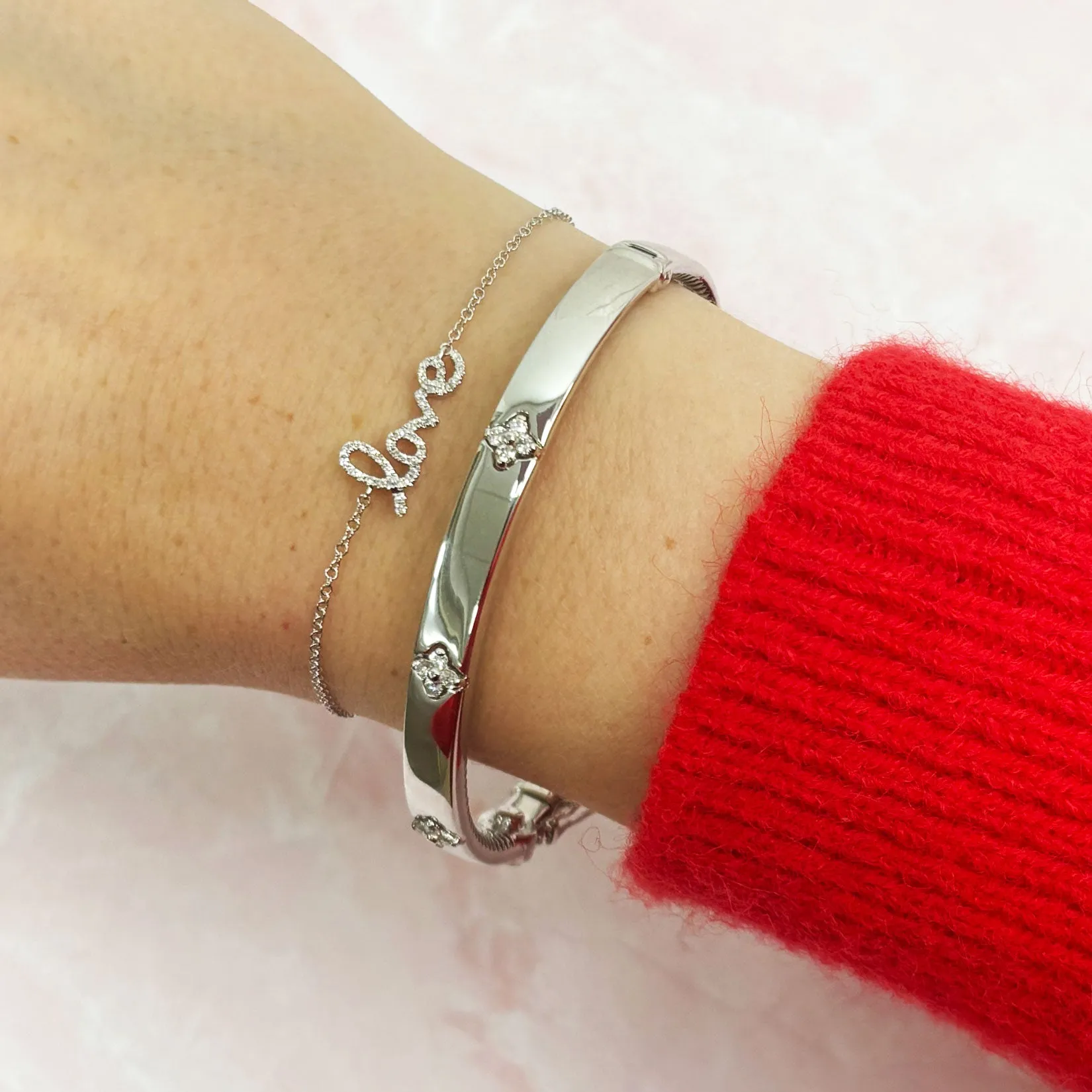 Diamond Clover Bangle