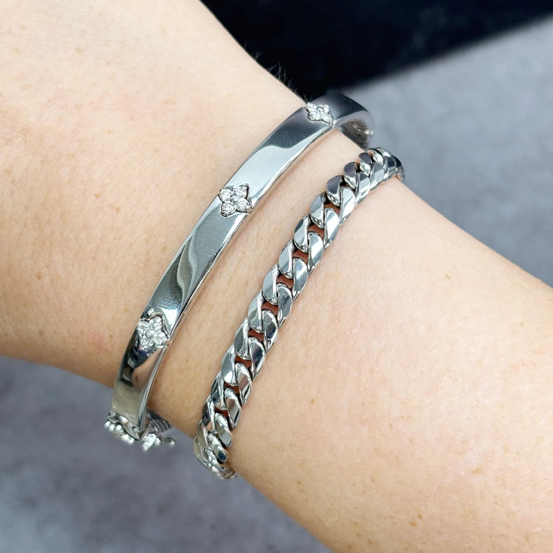 Diamond Clover Bangle