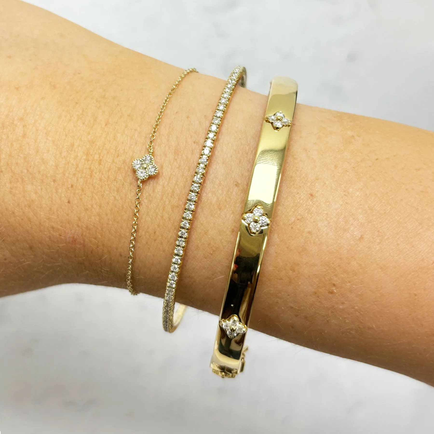 Diamond Clover Bangle