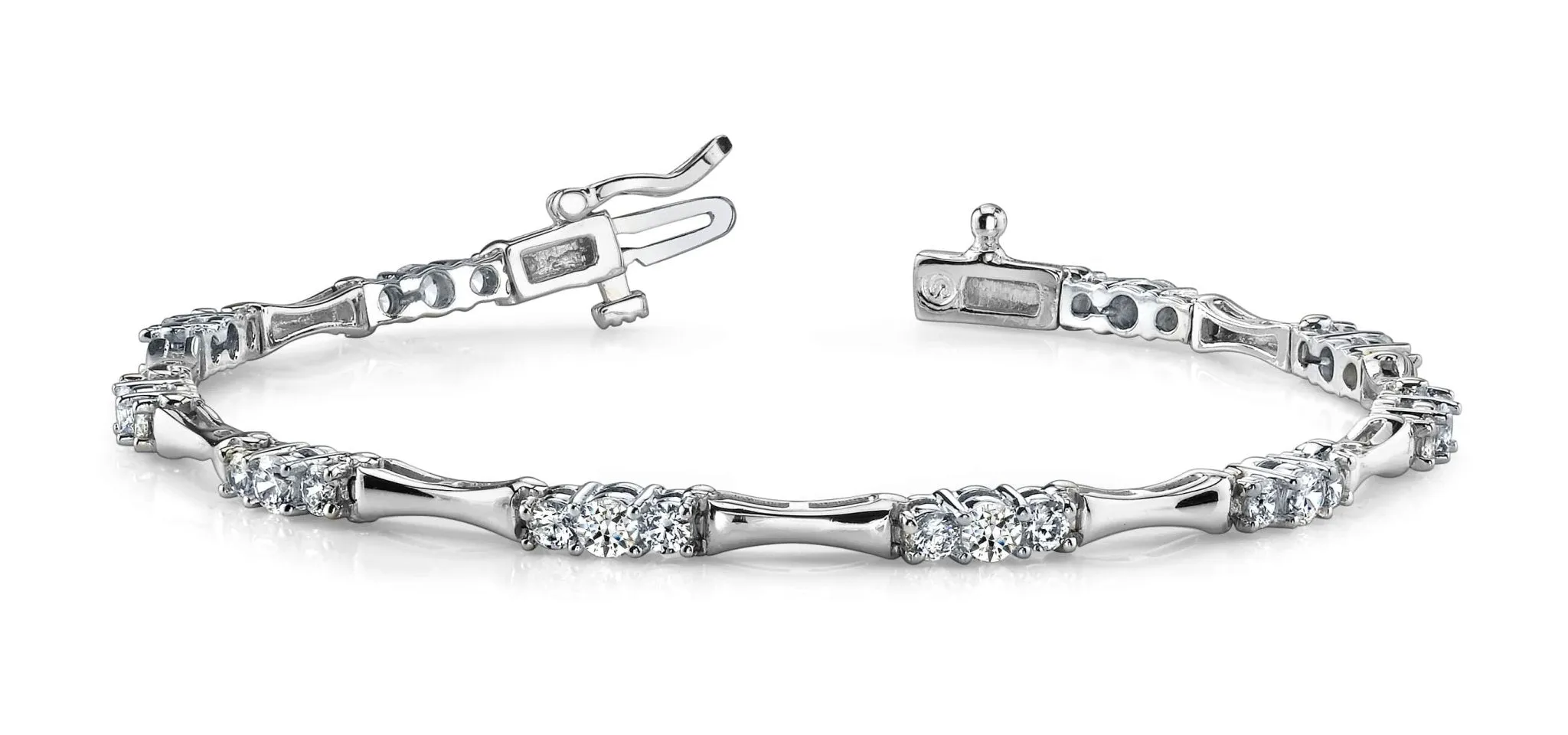 Diamond Column Link Lab-Grown Diamond Bracelet with 2.00 ct.(finished) 2.5mm, 3mm