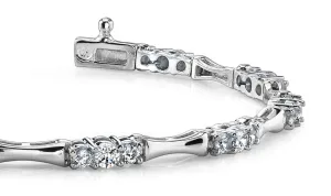 Diamond Column Link Lab-Grown Diamond Bracelet with 2.00 ct.(finished) 2.5mm, 3mm