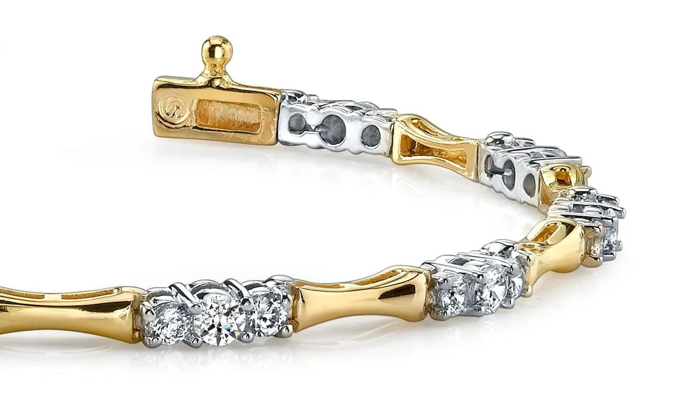 Diamond Column Link Lab-Grown Diamond Bracelet with 2.00 ct.(finished) 2.5mm, 3mm