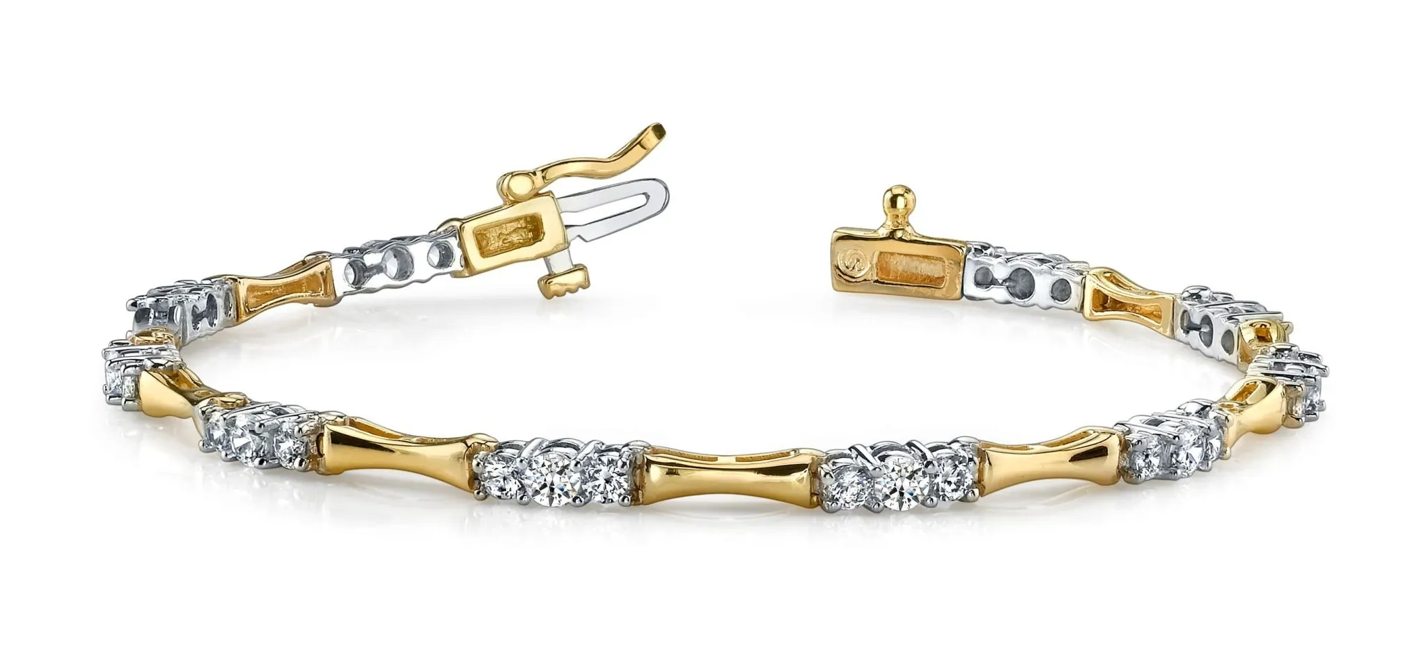 Diamond Column Link Lab-Grown Diamond Bracelet with 2.00 ct.(finished) 2.5mm, 3mm