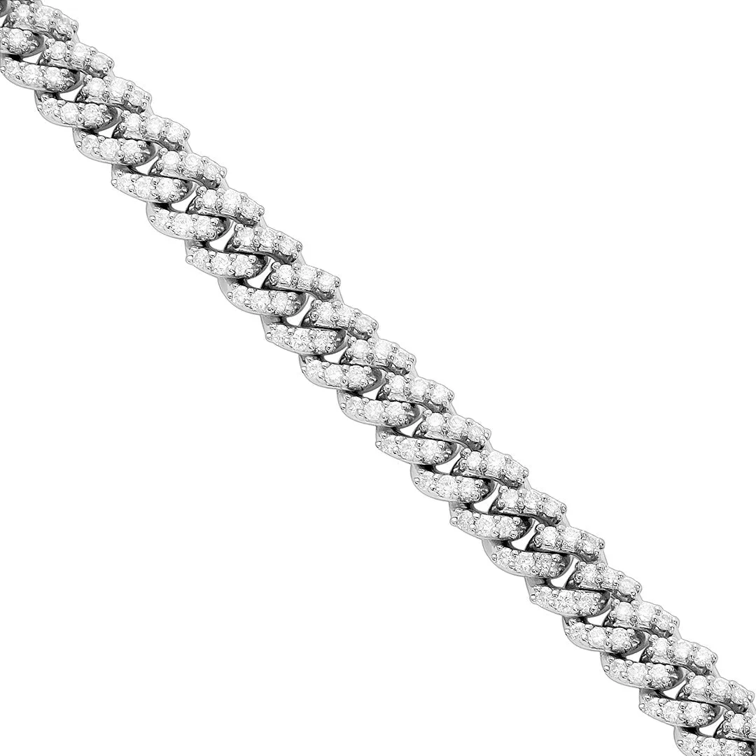 Diamond Cuban Bracelet in 14k White Gold 3.27 Ctw