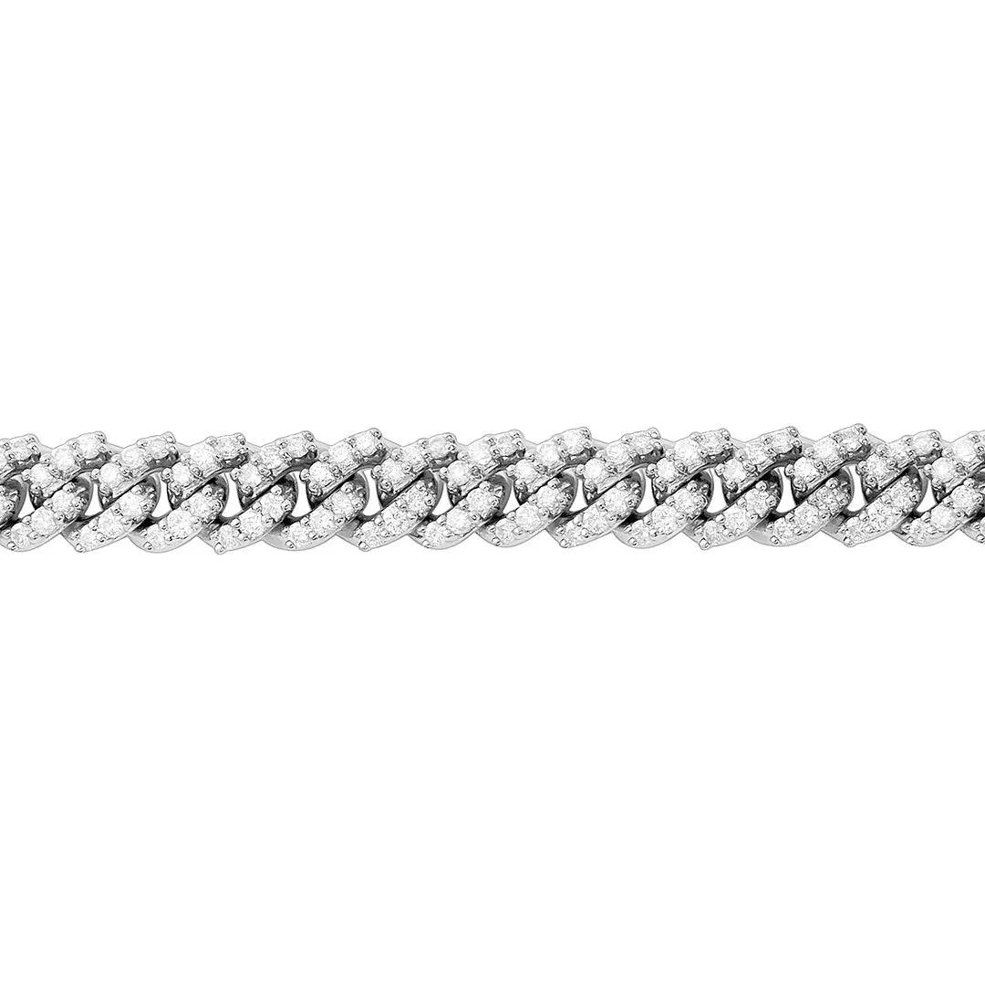 Diamond Cuban Bracelet in 14k White Gold 3.27 Ctw
