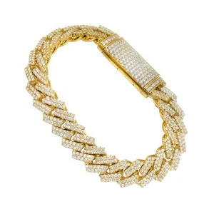 Diamond Cuban Bracelet in 14k Yellow Gold 17.67 Ctw
