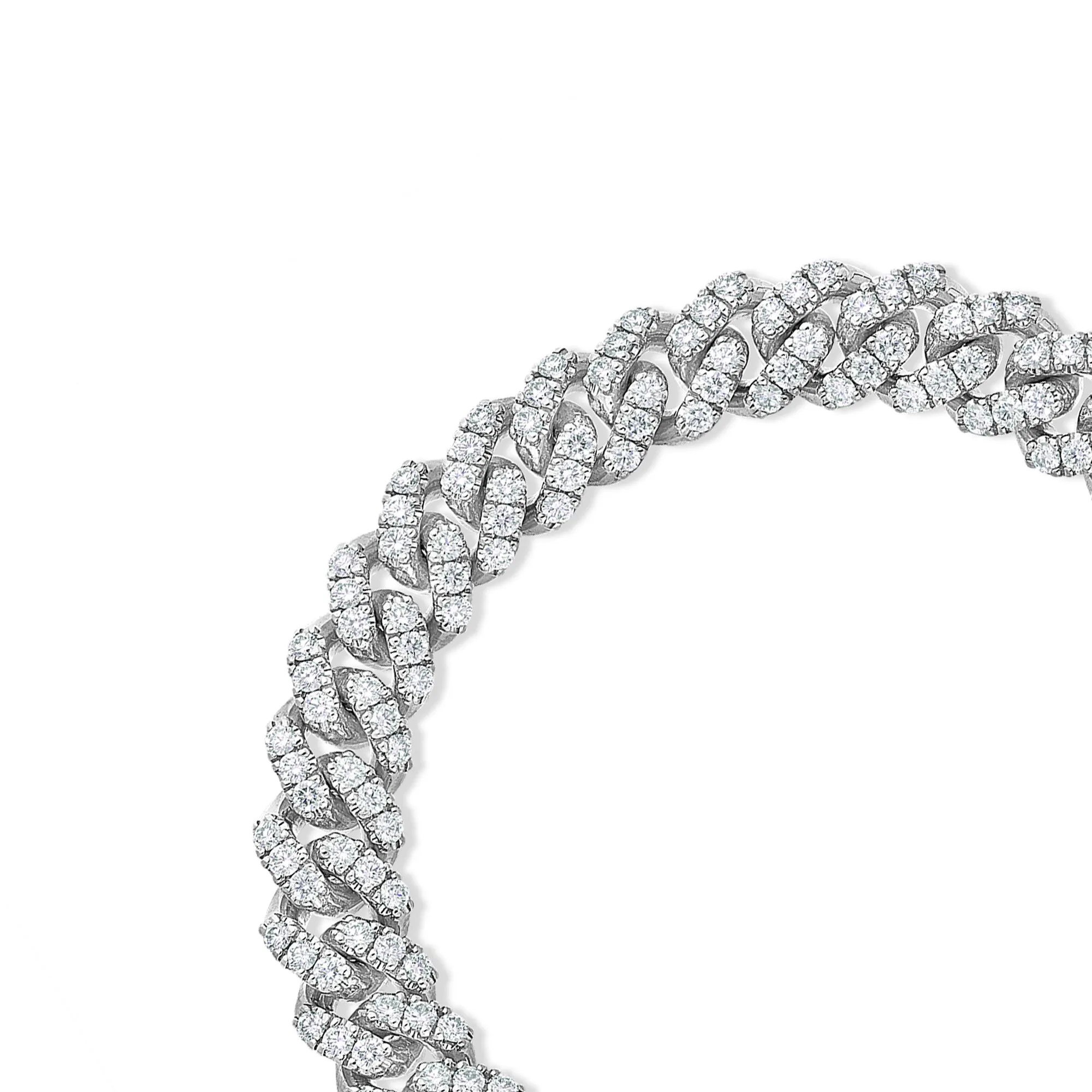 Diamond Cuban Link Bracelet (9mm, Prong Set)