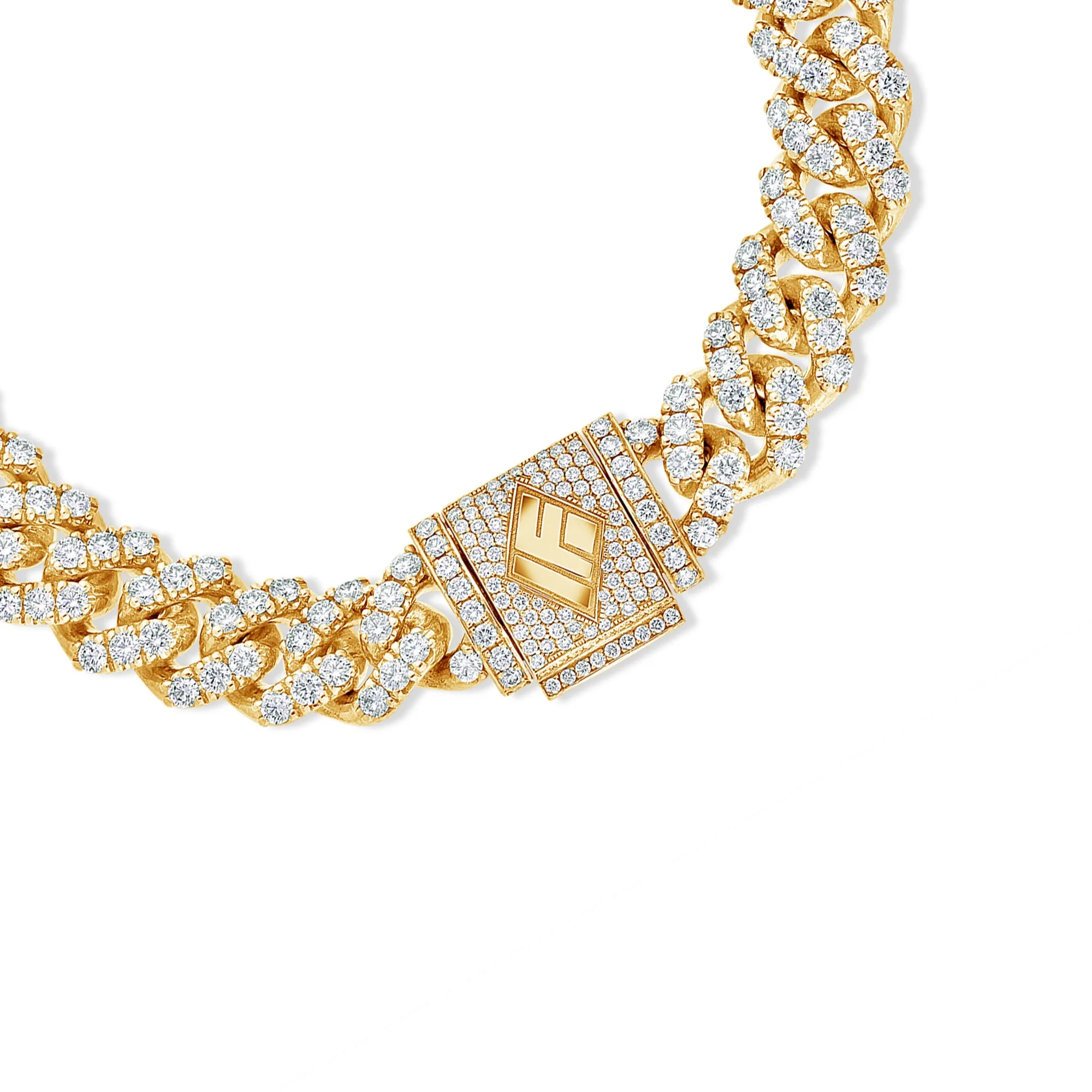 Diamond Cuban Link Bracelet (9mm, Prong Set)