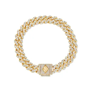 Diamond Cuban Link Bracelet (9mm, Prong Set)