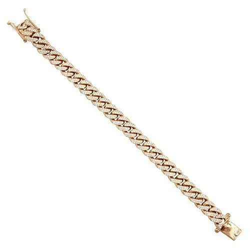 Diamond Cuban Link Bracelet in 14k Yellow Gold 7 Ctw