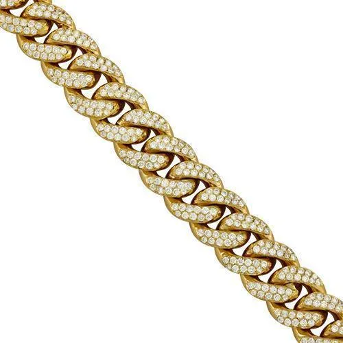 Diamond Cuban Link Bracelet in 14k Yellow Gold 7 Ctw