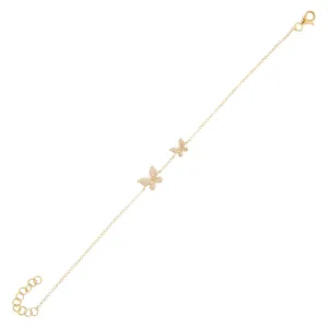 Diamond Double Butterfly Bracelet 14K