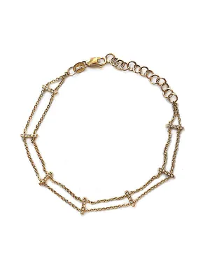 Diamond Double Chain Bracelet