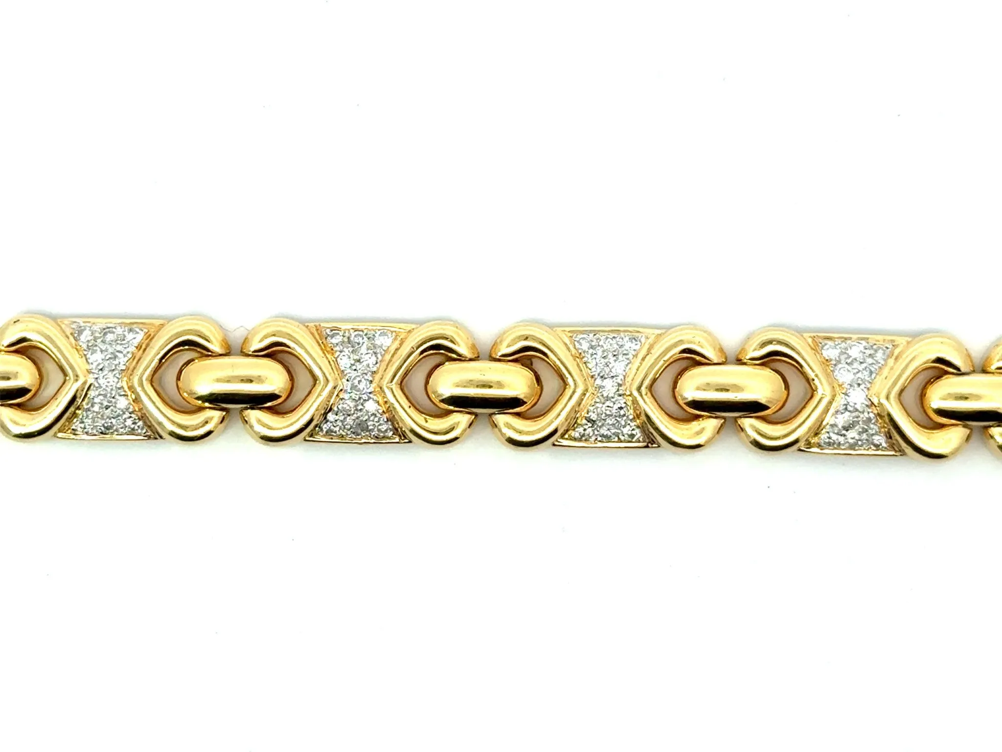 Diamond Heart Sectional Bracelet 18k Yellow Gold