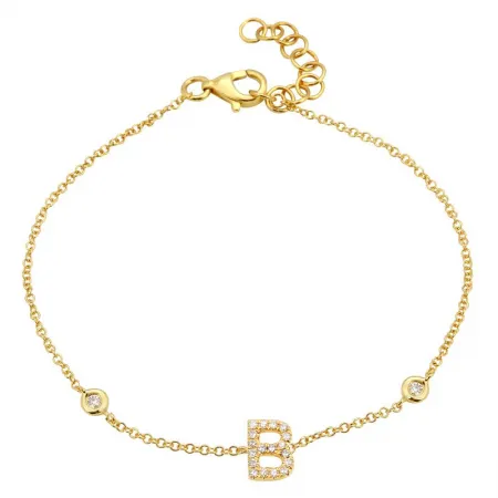 DIAMOND LETTER INITIAL BRACELET