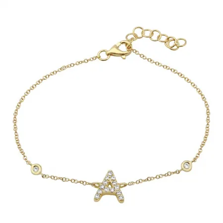 DIAMOND LETTER INITIAL BRACELET