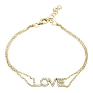 Diamond LOVE Bracelet 14K