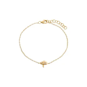 Diamond Mushroom Pendant Bracelet 14K