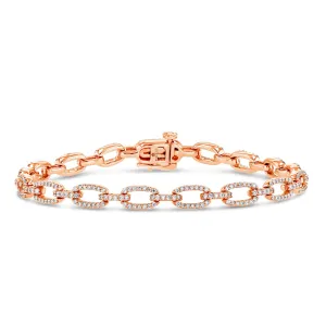 Diamond Pavé Chain Bracelet (Rose Gold)
