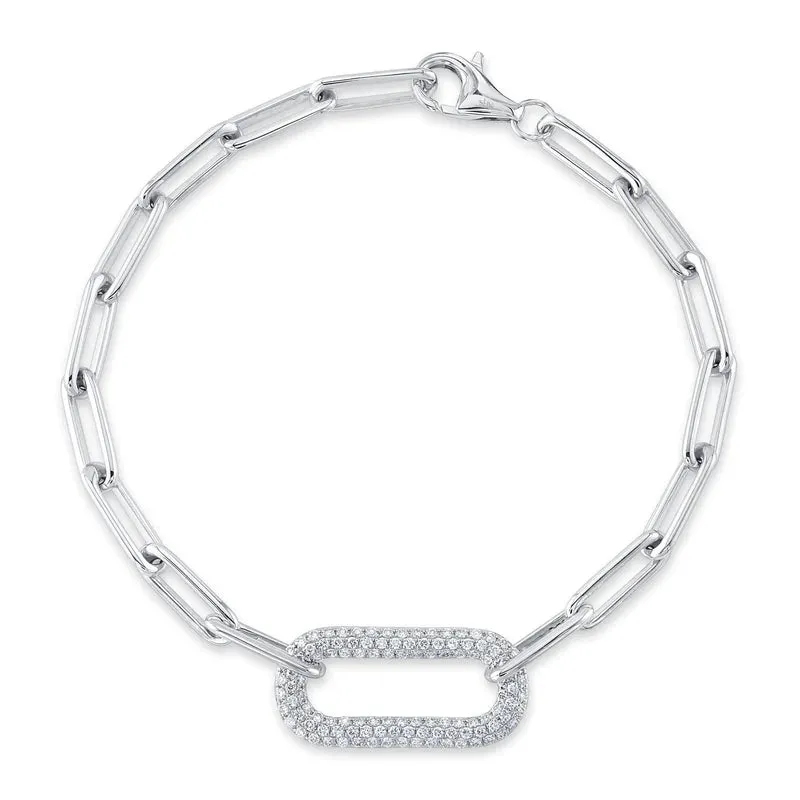 Diamond Pavé Paper Clip Bracelet