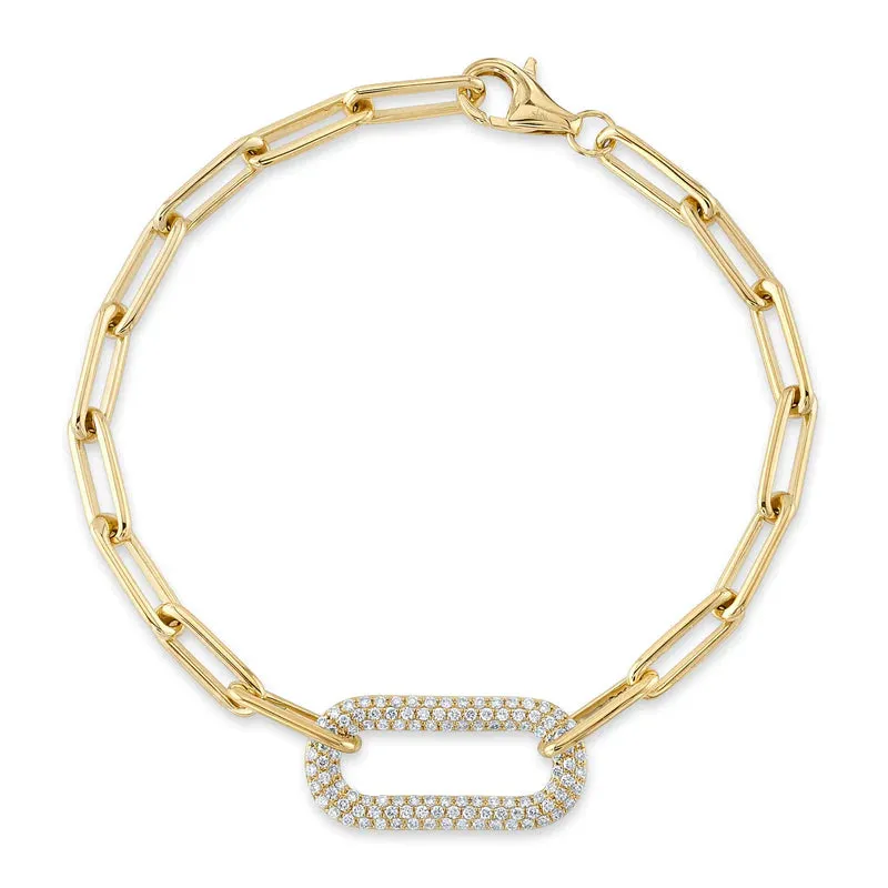 Diamond Pavé Paper Clip Bracelet