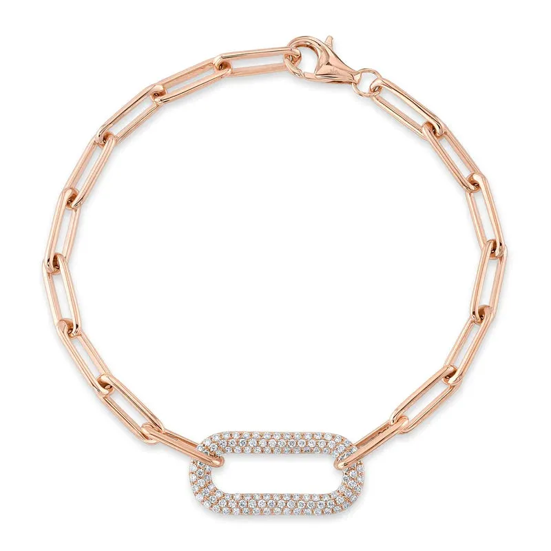 Diamond Pavé Paper Clip Bracelet